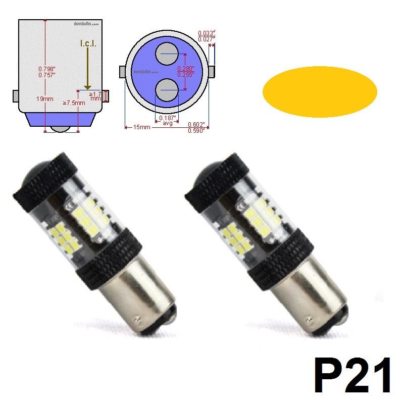 LED SIJALICE P21 BA15D 1157 (30x2835smd), 10,5W Narandzaste Beograd Zemun