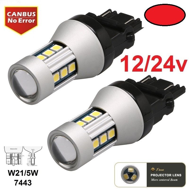 LED SIJALICE W21-5W (T20 7443) - 30*3030smd - Crvene Beograd Zemun